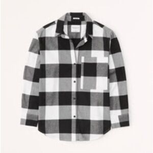 Abercrombie & Fitch Oversized Black and White Plaid Shirt